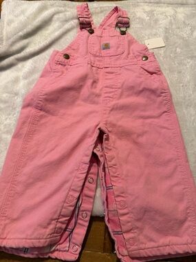 Carhartt Pink Kids' Pocket Overalls 12mo